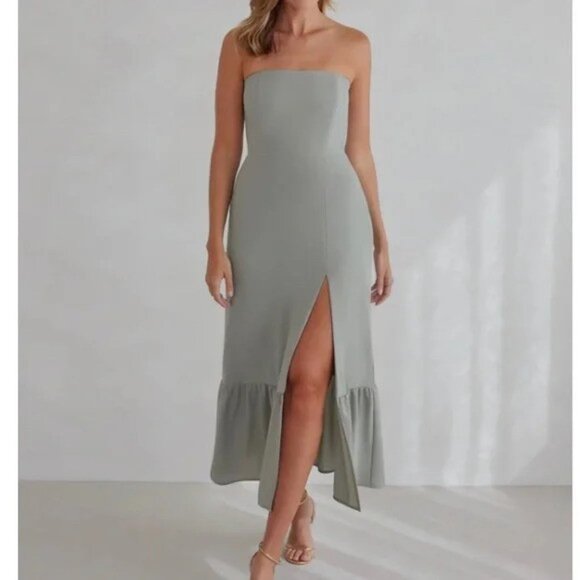 Strapless Park & Fifth Bridesmaid's Dress, Sage, Size M - Picture 1 of 4
